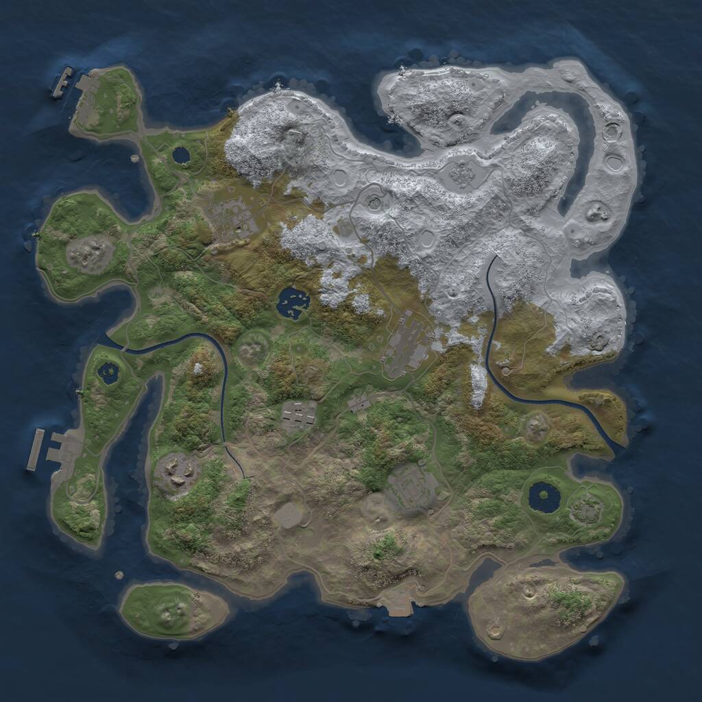 Rust Map: Procedural Map, Size: 3333, Seed: 1123, 12 Monuments