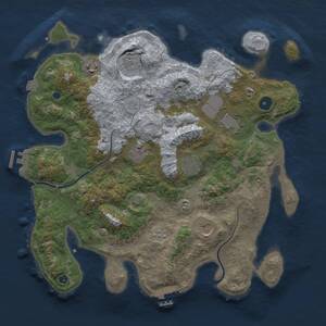 Thumbnail Rust Map: Procedural Map, Size: 3750, Seed: 1018839445, 13 Monuments