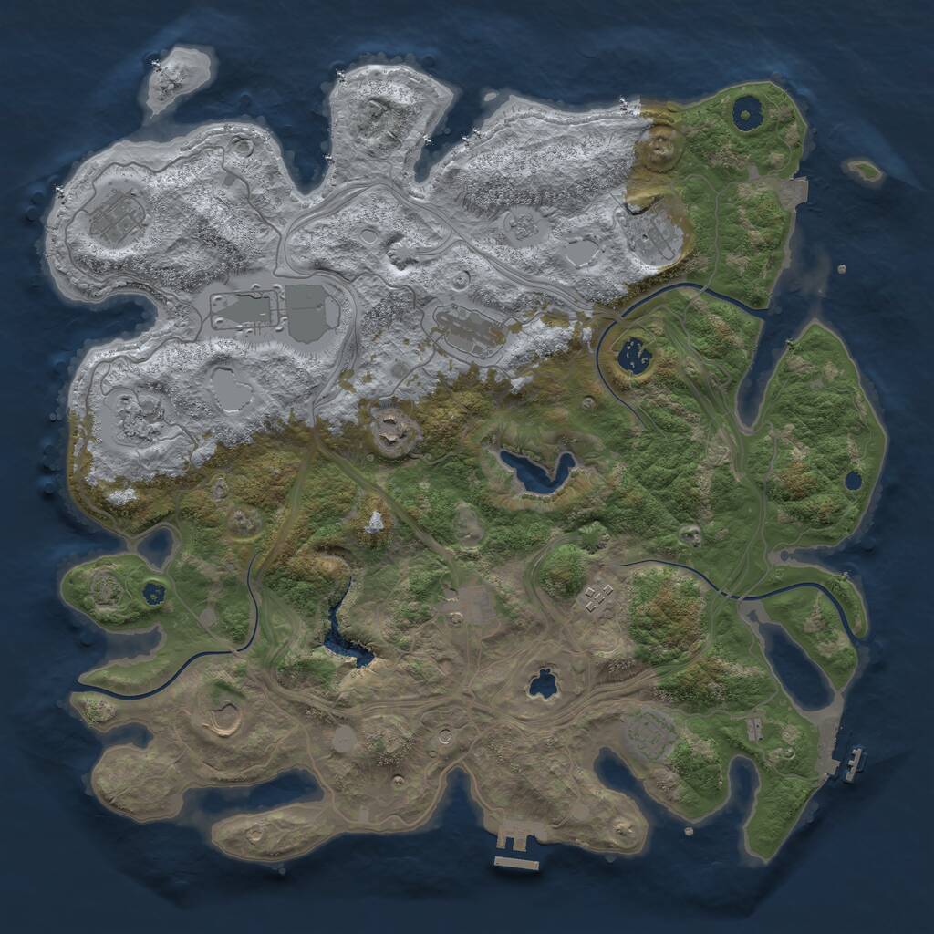 Rust Map: Procedural Map, Size: 4250, Seed: 1805821855, 17 Monuments