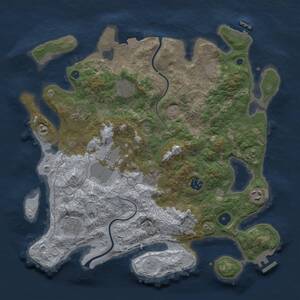 Thumbnail Rust Map: Procedural Map, Size: 3750, Seed: 1665894577, 14 Monuments