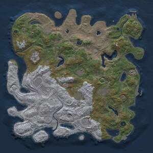 Thumbnail Rust Map: Procedural Map, Size: 4500, Seed: 217398676, 16 Monuments
