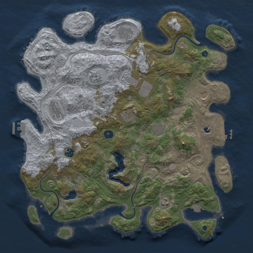 Rust Map: Procedural Map, Size: 4250, Seed: 1257738906, 16 Monuments