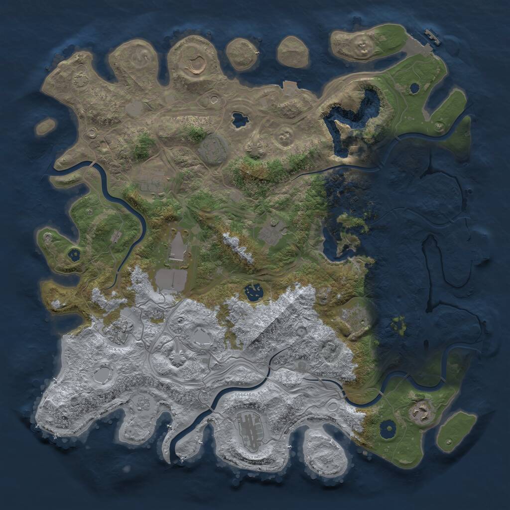 Rust Map: Procedural Map, Size: 4250, Seed: 811846436, 17 Monuments