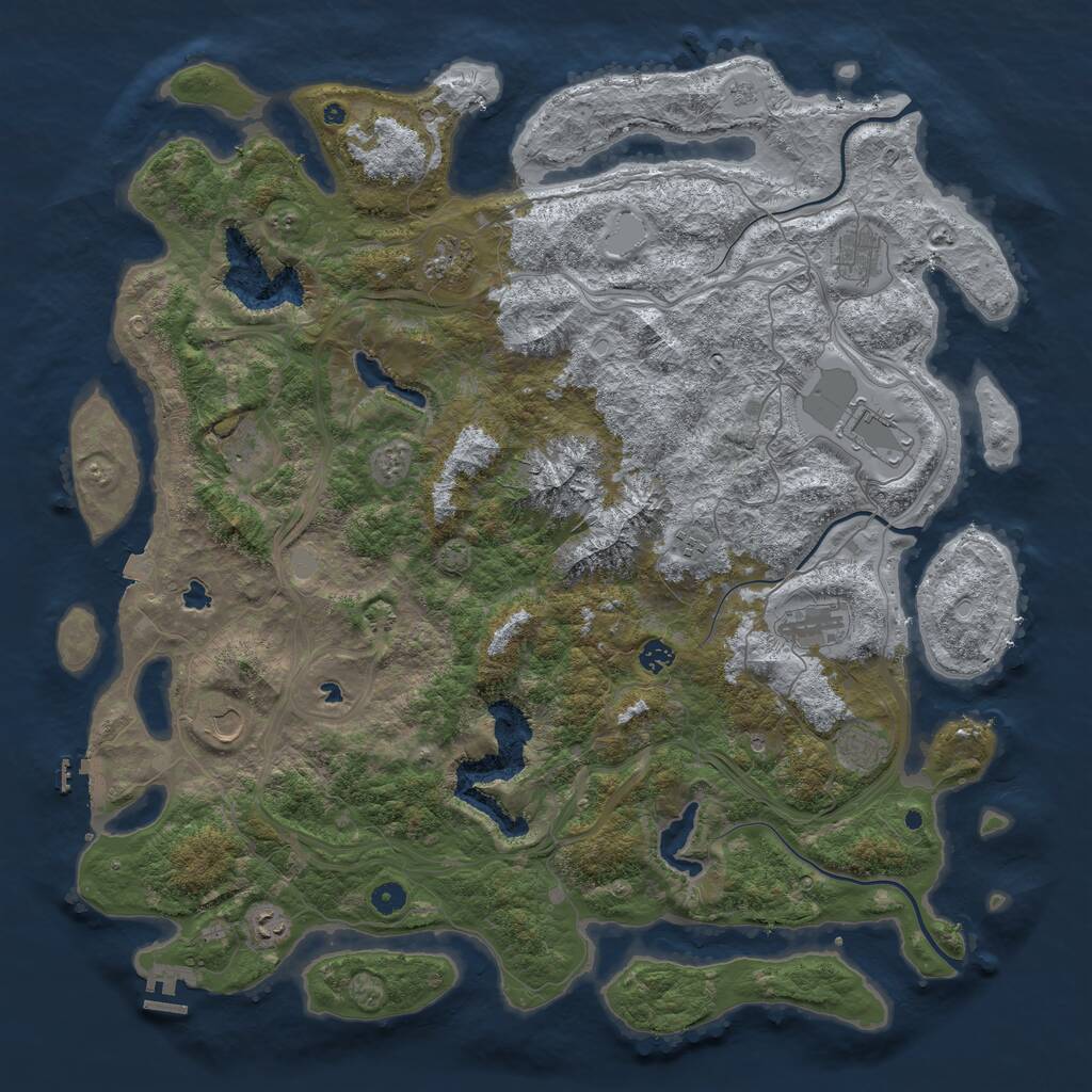 Rust Map: Procedural Map, Size: 5000, Seed: 1446830453, 16 Monuments