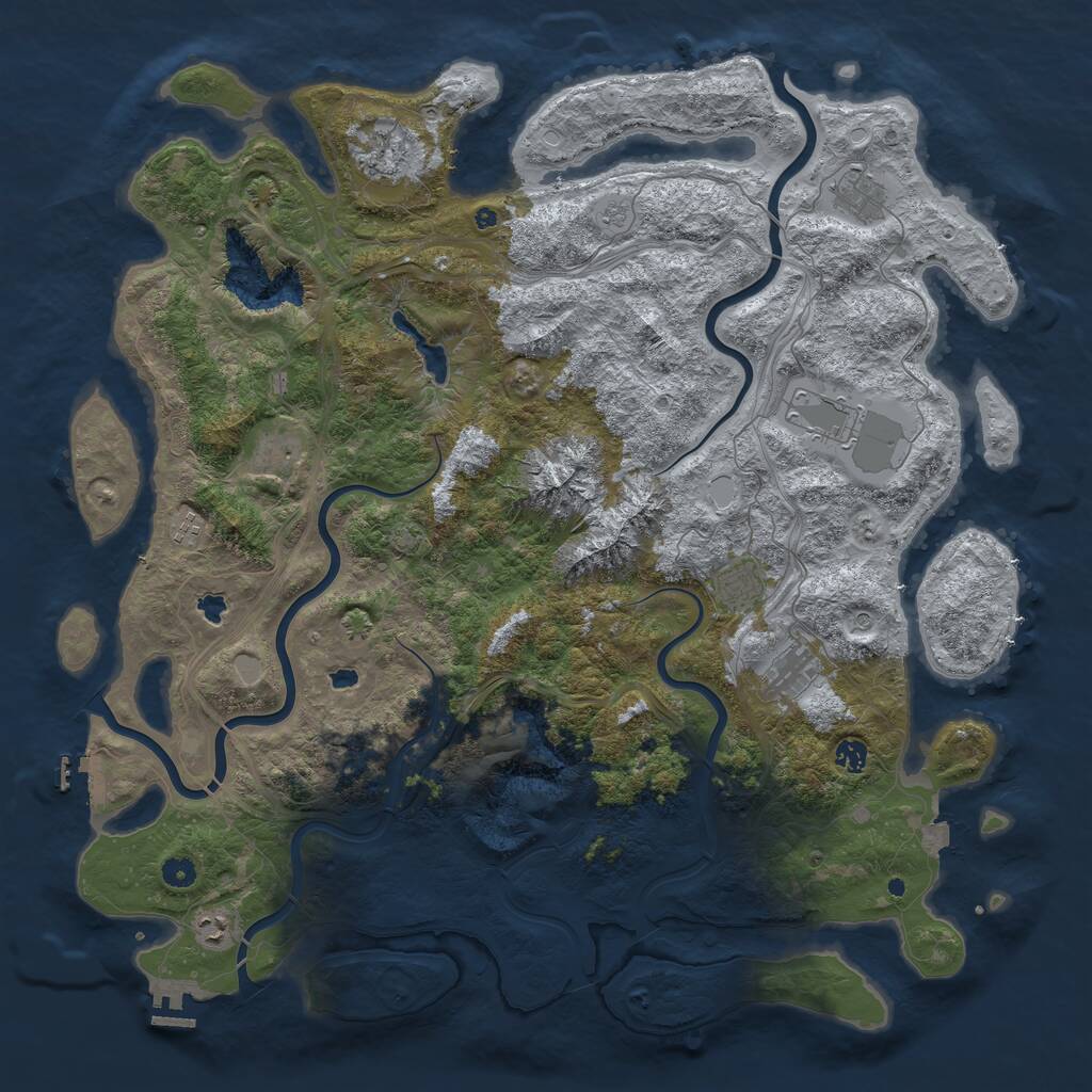 Rust Map: Procedural Map, Size: 5000, Seed: 1446830453, 15 Monuments