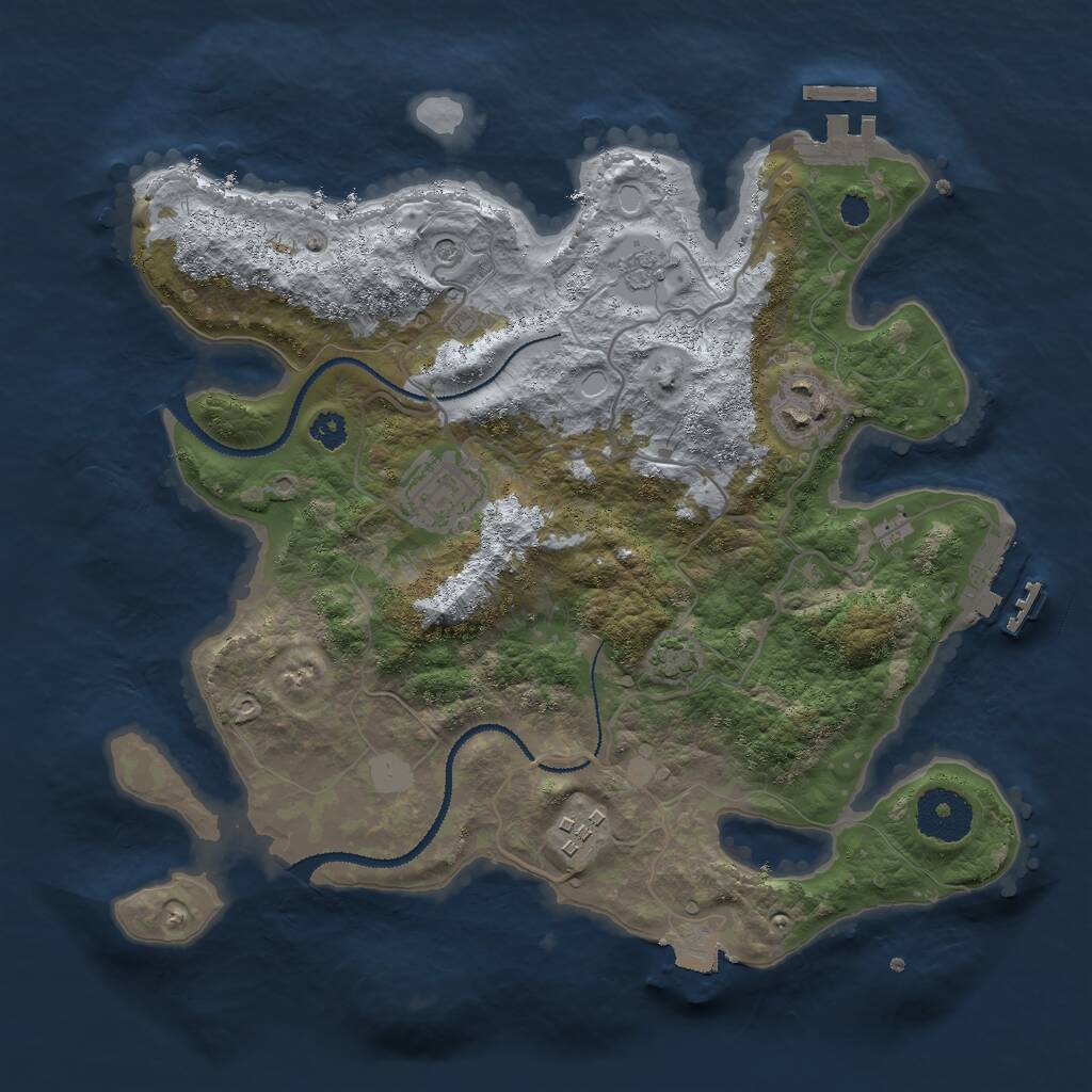 Rust Map: Procedural Map, Size: 3000, Seed: 7902, 9 Monuments