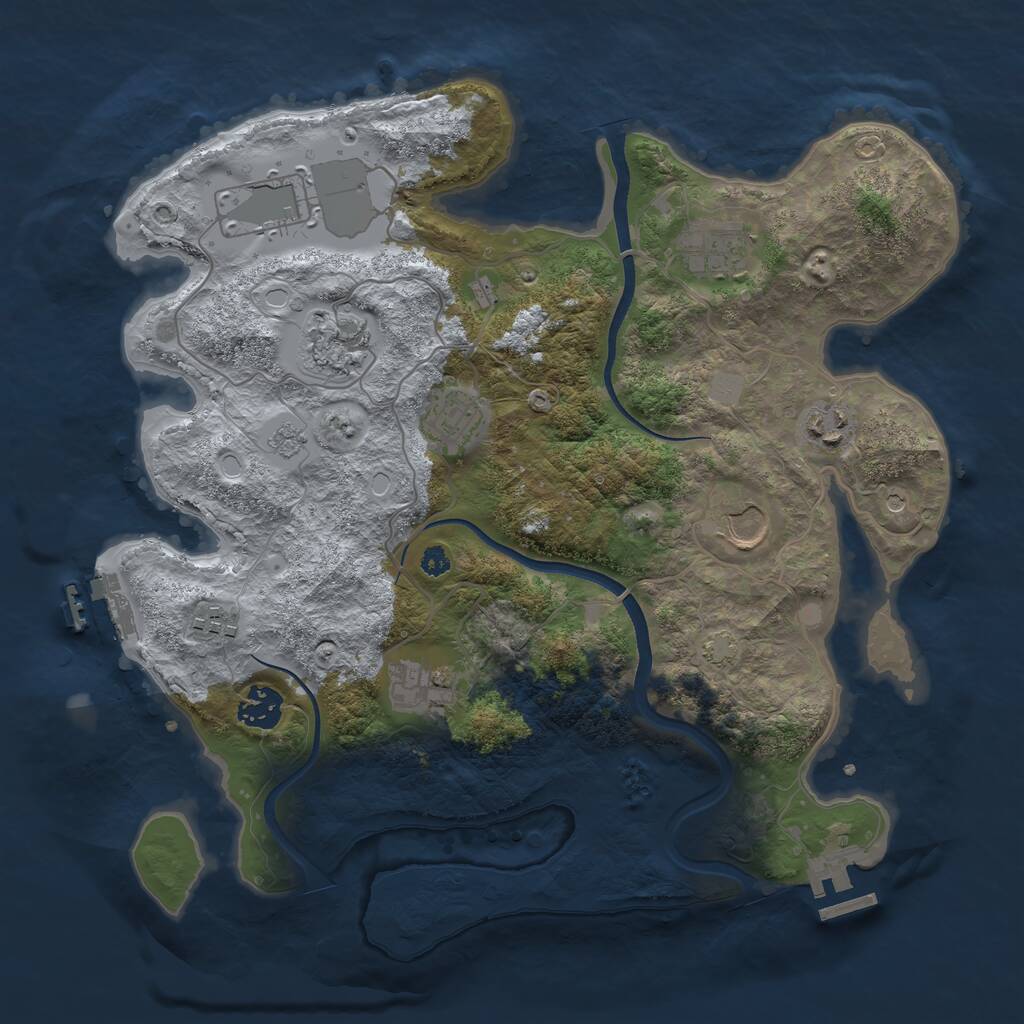 Rust Map: Procedural Map, Size: 3500, Seed: 895, 15 Monuments