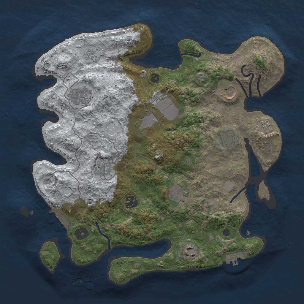 Rust Map: Procedural Map, Size: 3500, Seed: 895, 18 Monuments