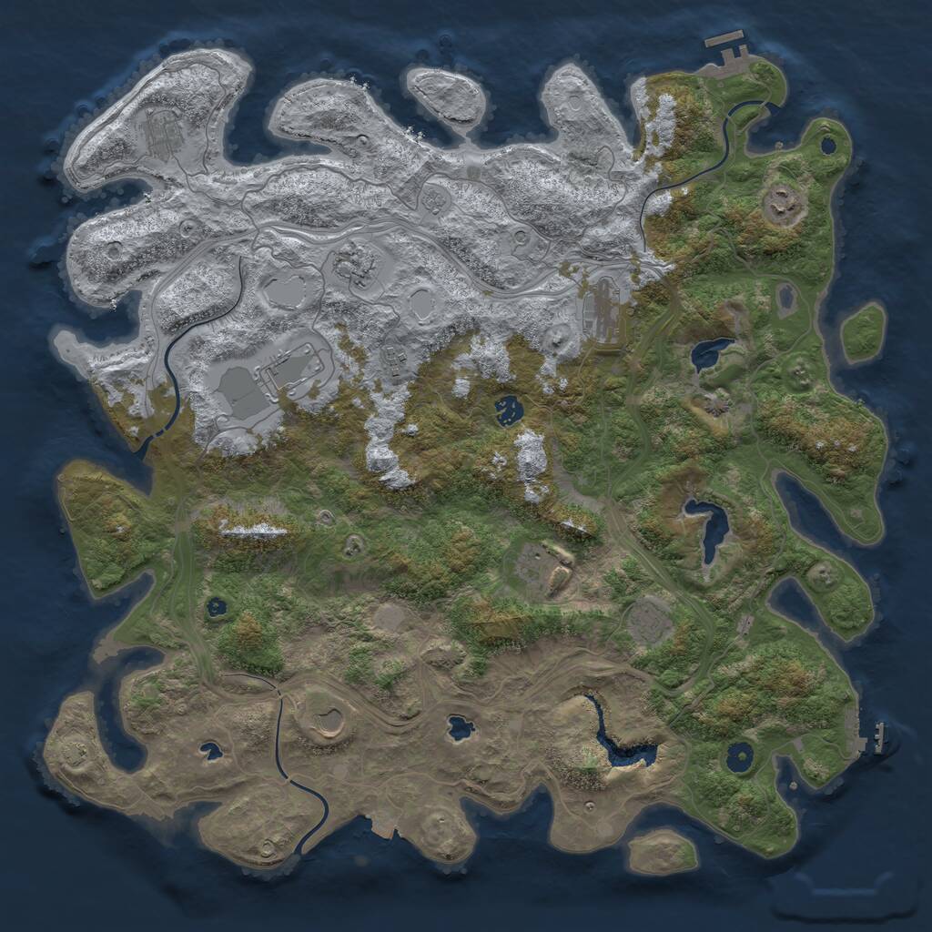 Rust Map: Procedural Map, Size: 4800, Seed: 1906854215, 16 Monuments