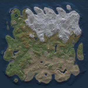 Thumbnail Rust Map: Procedural Map, Size: 4500, Seed: 1386449335, 16 Monuments