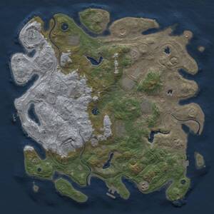 Thumbnail Rust Map: Procedural Map, Size: 4500, Seed: 242125500, 17 Monuments