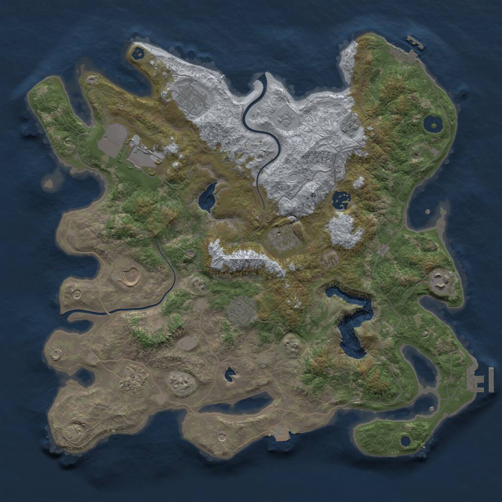 Rust Map: Procedural Map, Size: 4000, Seed: 52841, 15 Monuments