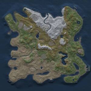 Thumbnail Rust Map: Procedural Map, Size: 4000, Seed: 52841, 15 Monuments