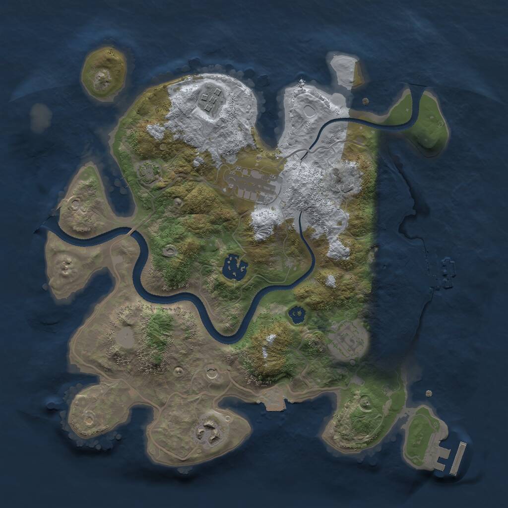 Rust Map: Procedural Map, Size: 3000, Seed: 560520745, 10 Monuments