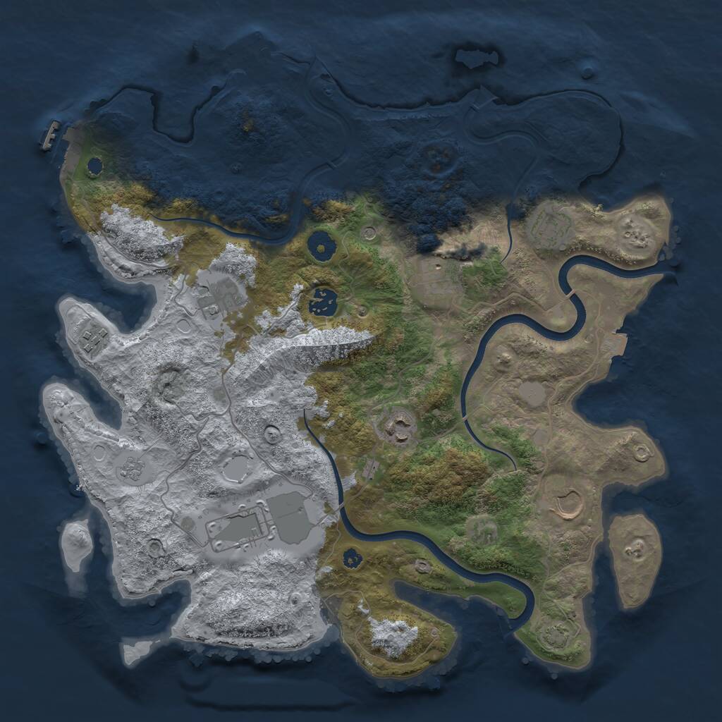 Rust Map: Procedural Map, Size: 3750, Seed: 274885552, 14 Monuments