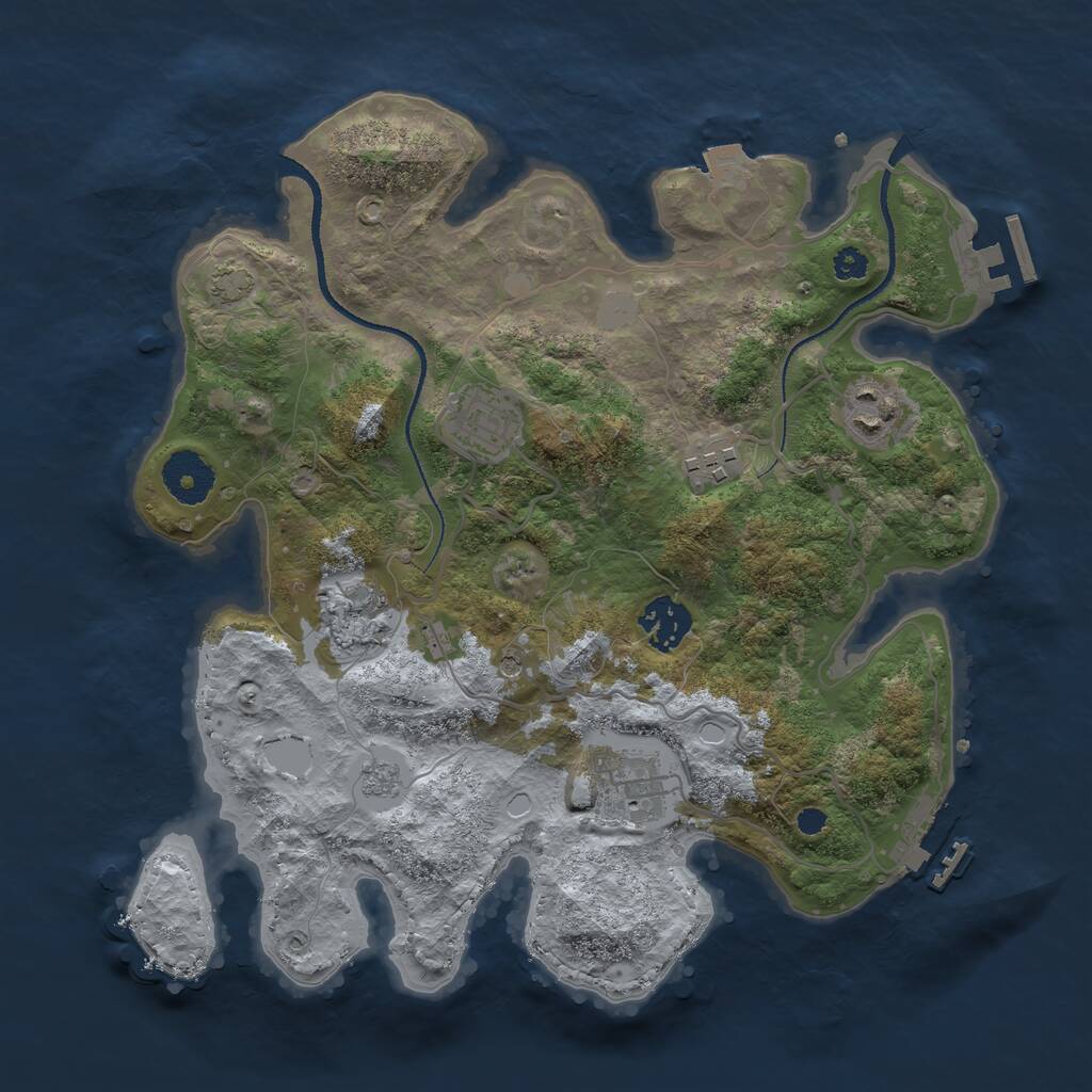 Rust Map: Procedural Map, Size: 3200, Seed: 1603364254, 12 Monuments