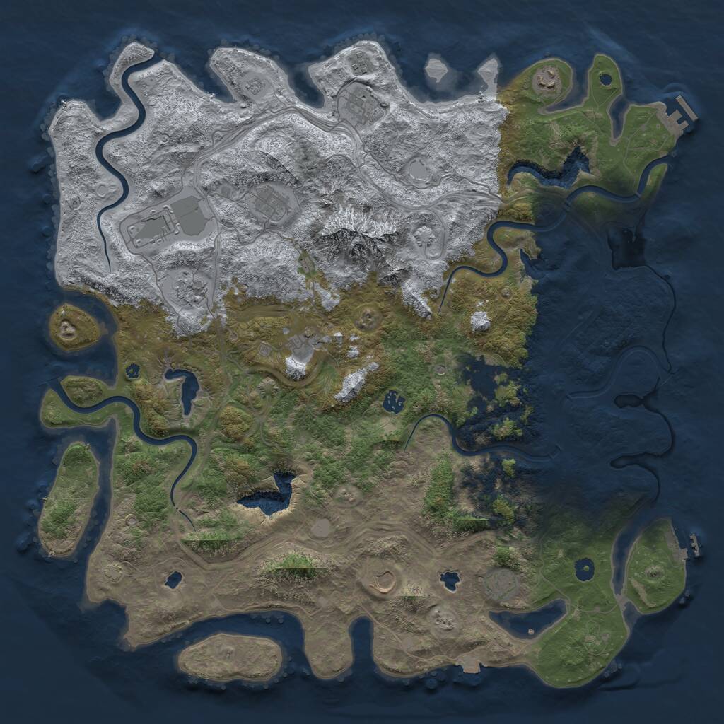 Rust Map: Procedural Map, Size: 5000, Seed: 60325, 17 Monuments