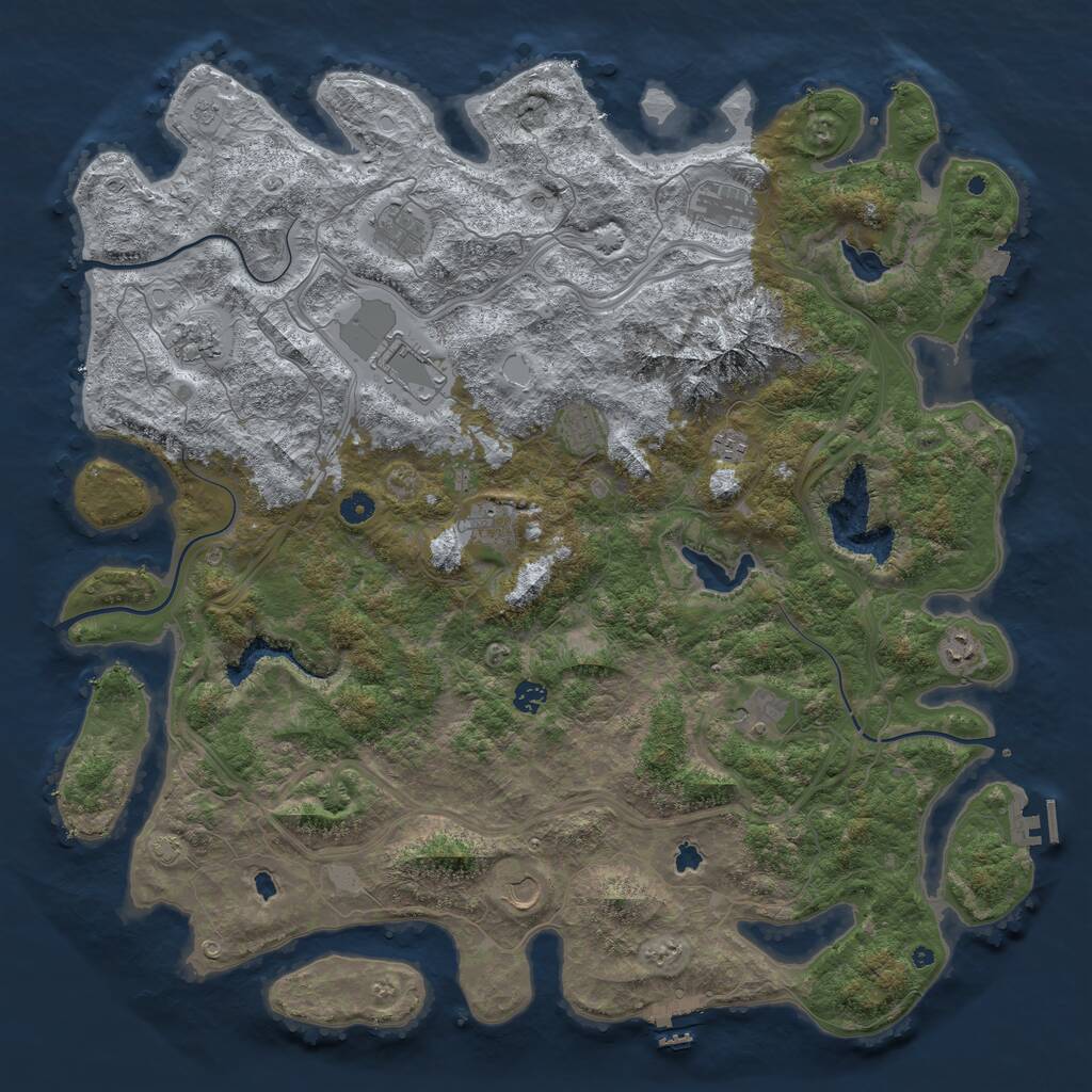 Rust Map: Procedural Map, Size: 5000, Seed: 60325, 17 Monuments