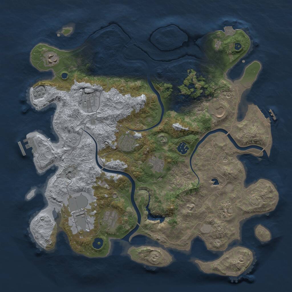 Rust Map: Procedural Map, Size: 4000, Seed: 1703862684, 16 Monuments