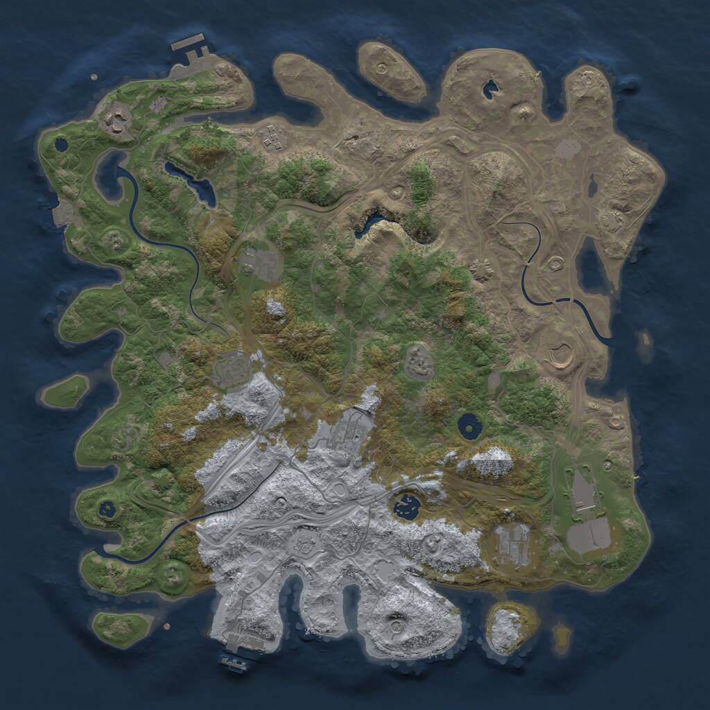 Rust Map: Procedural Map, Size: 4250, Seed: 523551, 15 Monuments