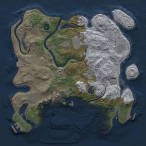 Thumbnail Rust Map: Procedural Map, Size: 3500, Seed: 1562385864, 15 Monuments