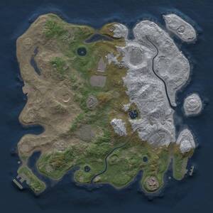 Thumbnail Rust Map: Procedural Map, Size: 3500, Seed: 1562385864, 15 Monuments