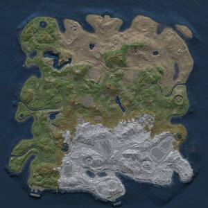 Thumbnail Rust Map: Procedural Map, Size: 4500, Seed: 716104403, 17 Monuments