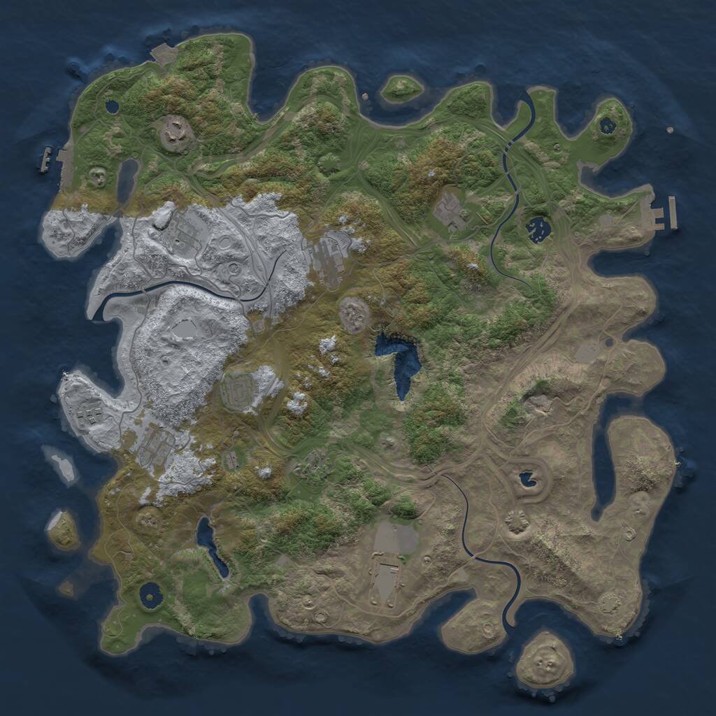 Rust Map: Procedural Map, Size: 4400, Seed: 1226815941, 15 Monuments