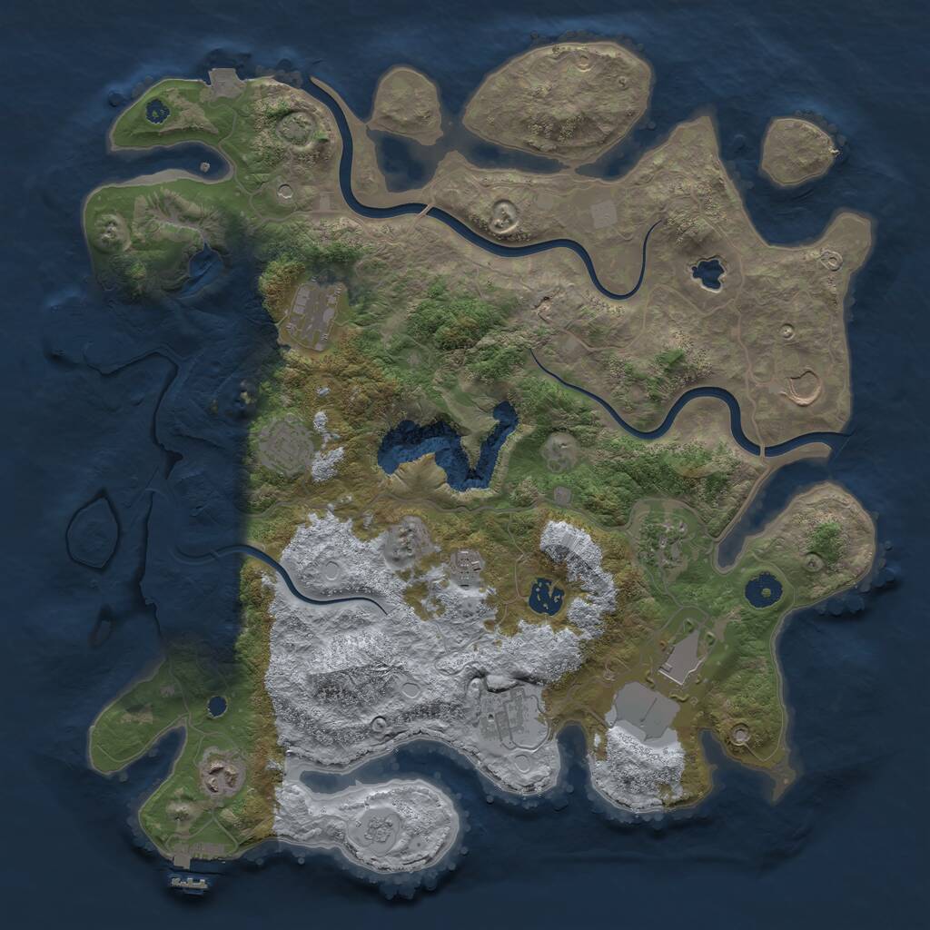 Rust Map: Procedural Map, Size: 4000, Seed: 494186620, 15 Monuments