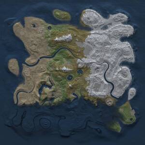 Thumbnail Rust Map: Procedural Map, Size: 4000, Seed: 1960882918, 10 Monuments