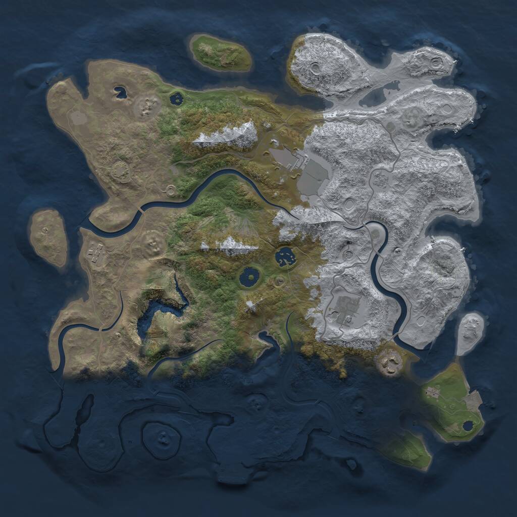 Rust Map: Procedural Map, Size: 4000, Seed: 1960882918, 10 Monuments