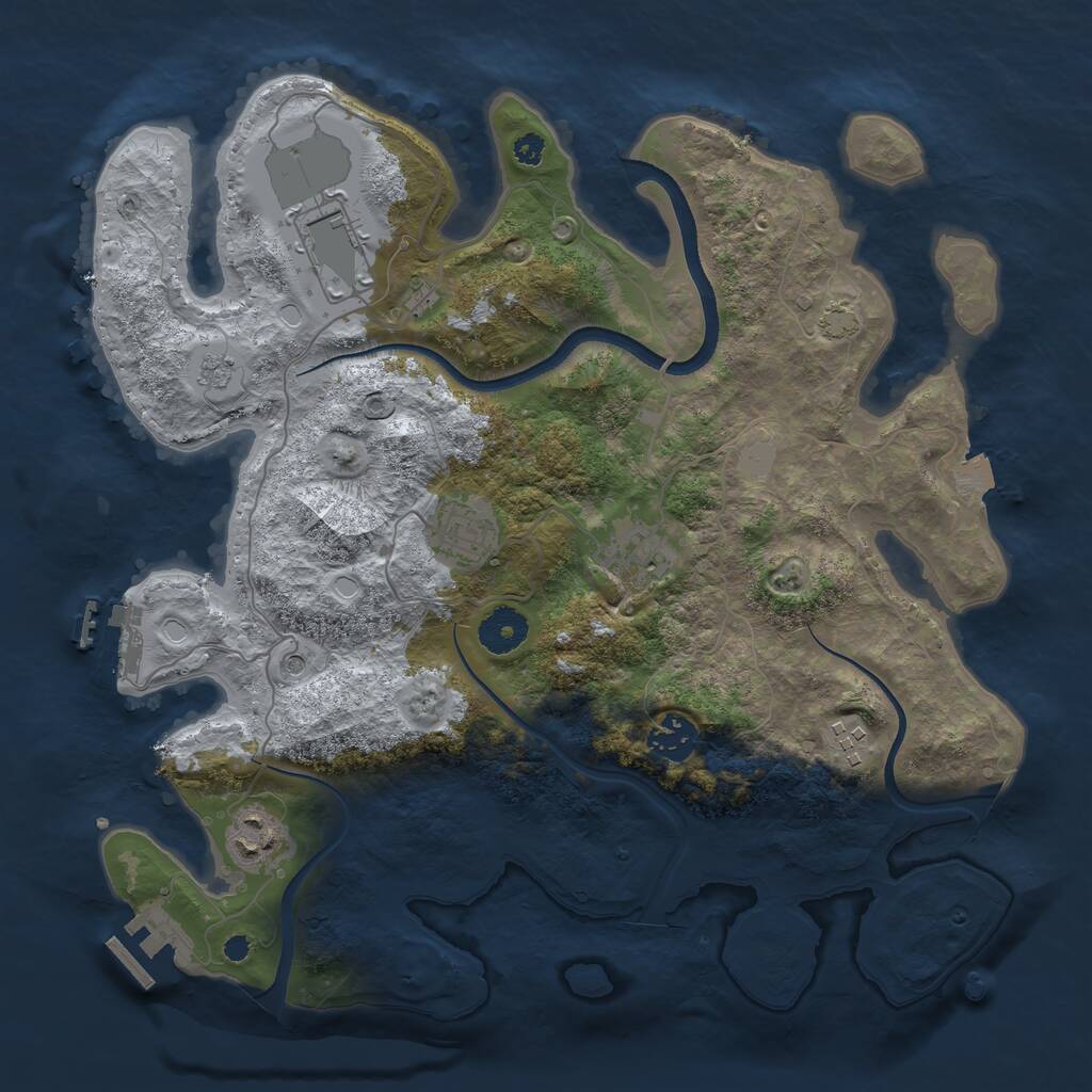 Rust Map: Procedural Map, Size: 3500, Seed: 1955678613, 12 Monuments