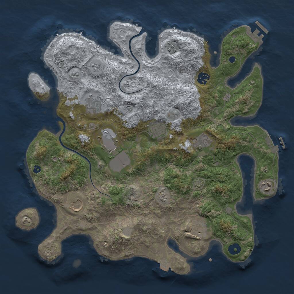 Rust Map: Procedural Map, Size: 3700, Seed: 12212, 15 Monuments