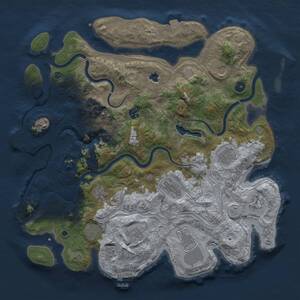 Thumbnail Rust Map: Procedural Map, Size: 4250, Seed: 15486, 17 Monuments