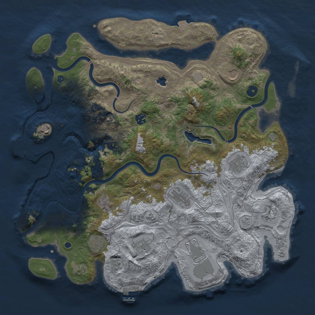 Rust Map: Procedural Map, Size: 4250, Seed: 15486, 17 Monuments