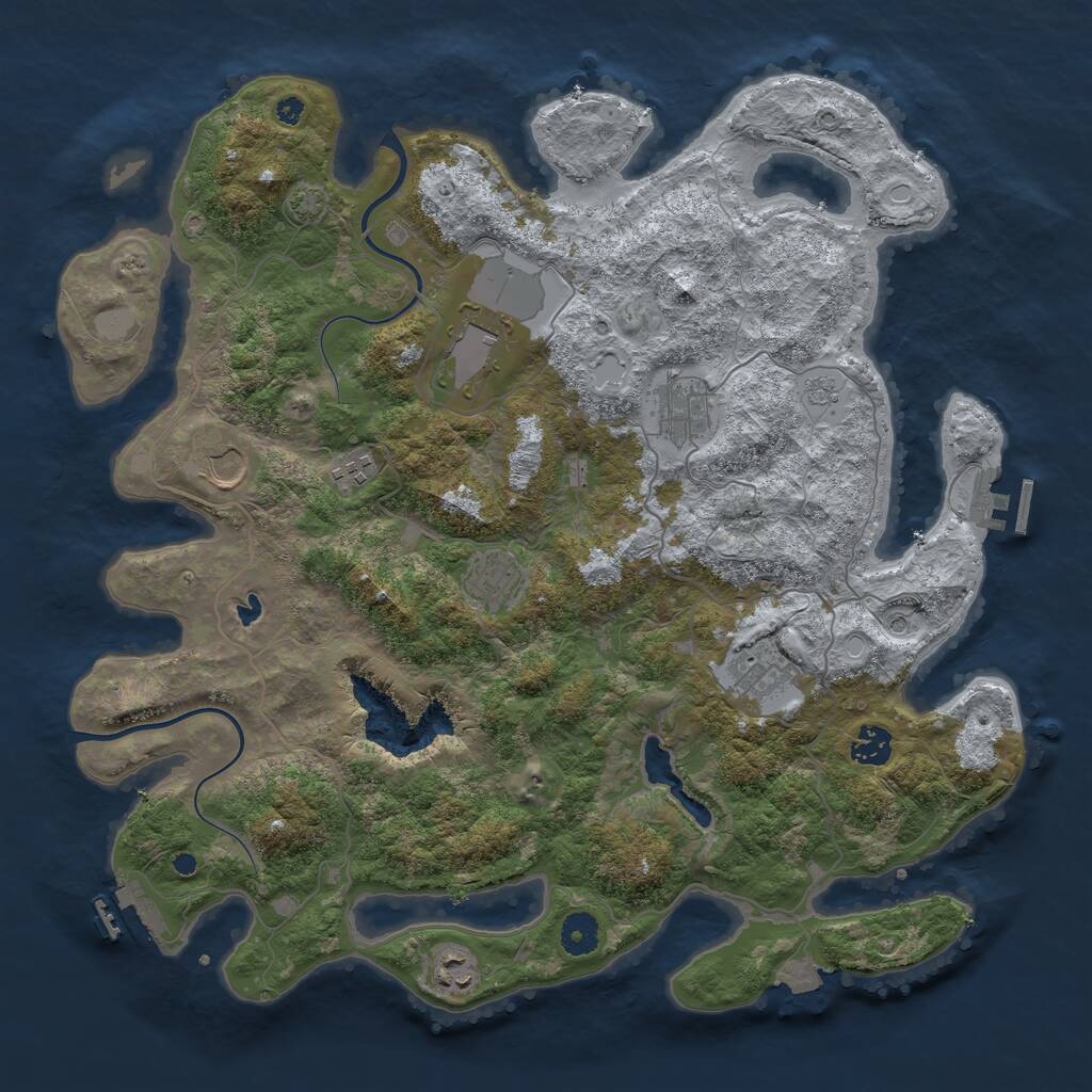 Rust Map: Procedural Map, Size: 4000, Seed: 254585632, 14 Monuments