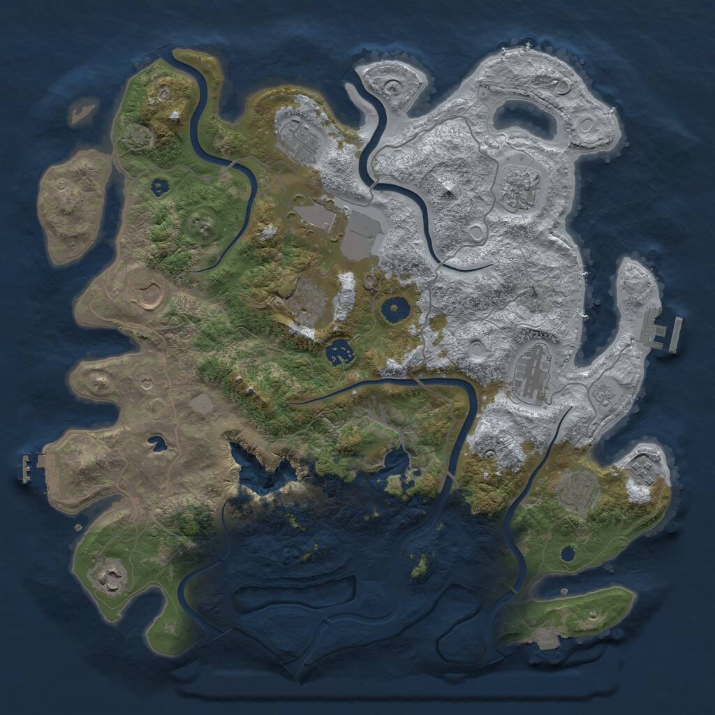 Rust Map: Procedural Map, Size: 4000, Seed: 254585632, 16 Monuments
