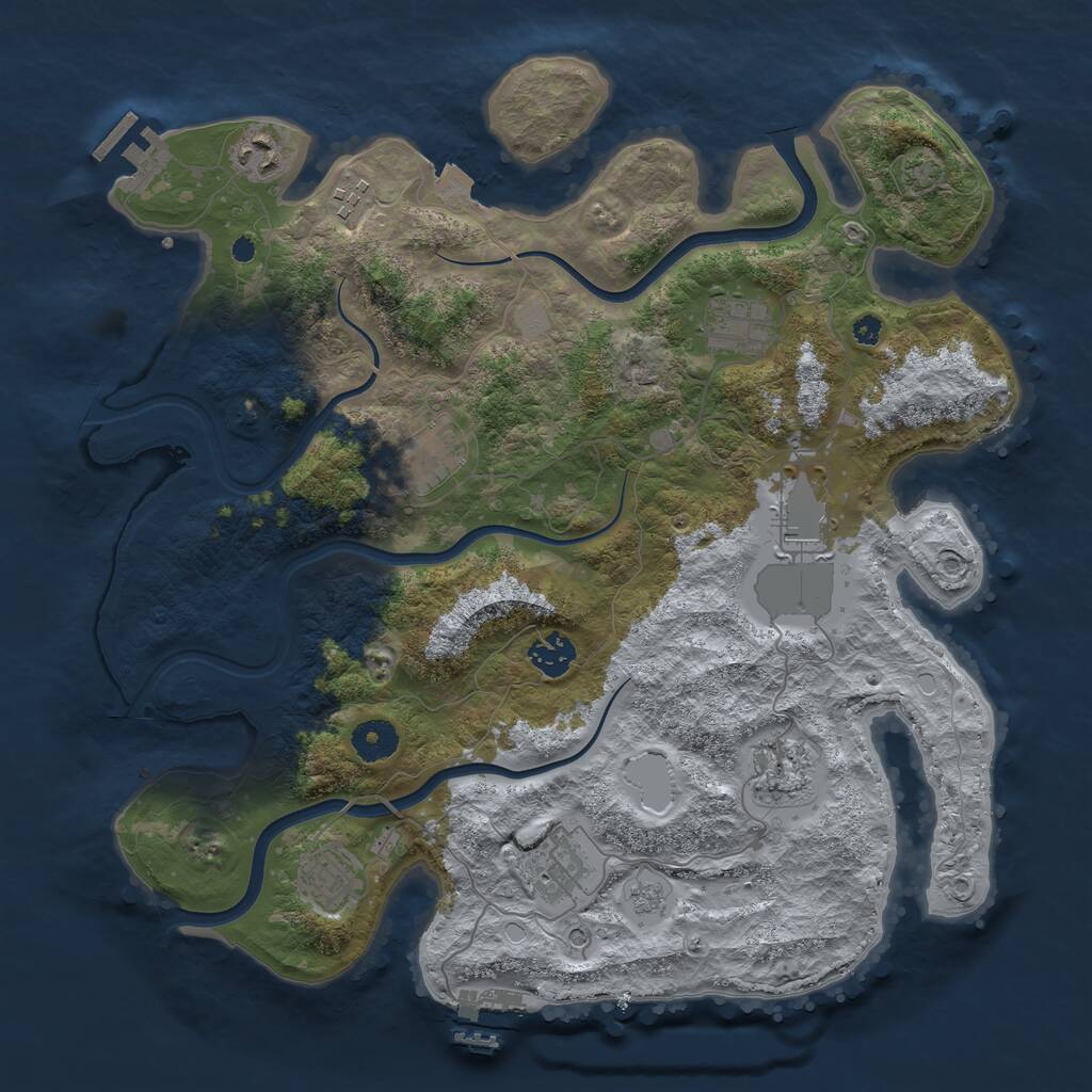 Rust Map: Procedural Map, Size: 3750, Seed: 145604833, 15 Monuments