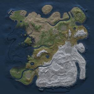 Thumbnail Rust Map: Procedural Map, Size: 3750, Seed: 145604833, 15 Monuments