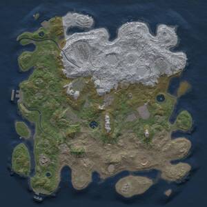 Thumbnail Rust Map: Procedural Map, Size: 3900, Seed: 362025, 16 Monuments