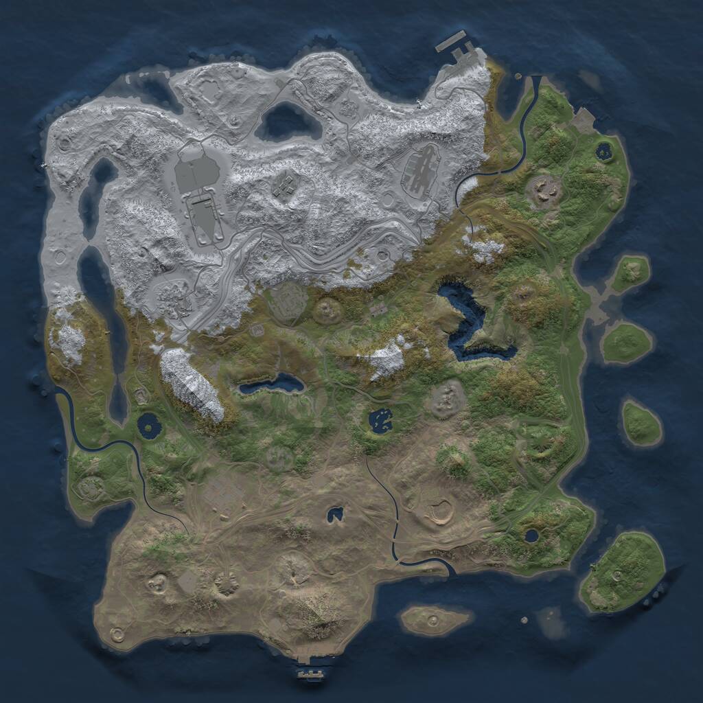 Rust Map: Procedural Map, Size: 4250, Seed: 1269146106, 15 Monuments