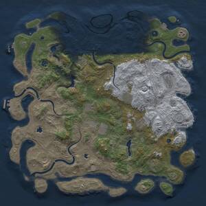Thumbnail Rust Map: Procedural Map, Size: 4800, Seed: 888046439, 17 Monuments