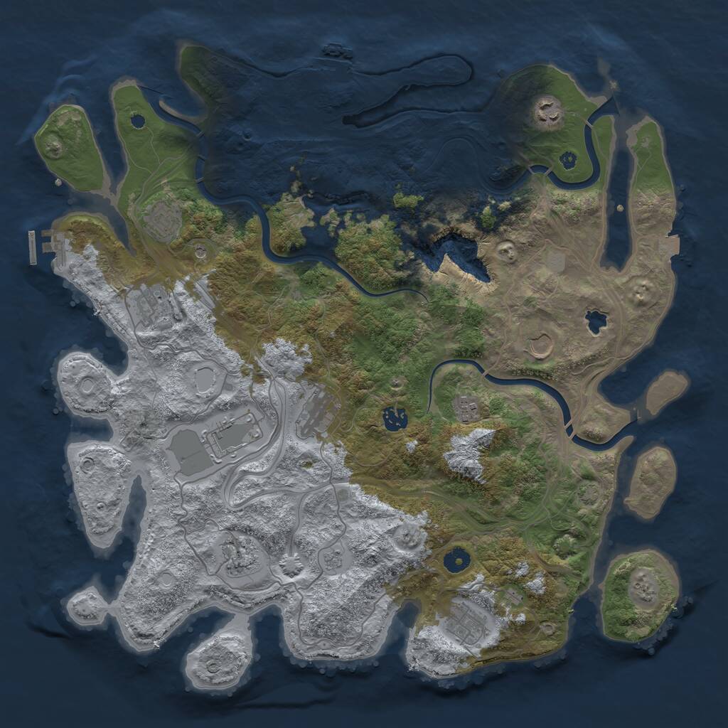 Rust Map: Procedural Map, Size: 4300, Seed: 1878279236, 16 Monuments