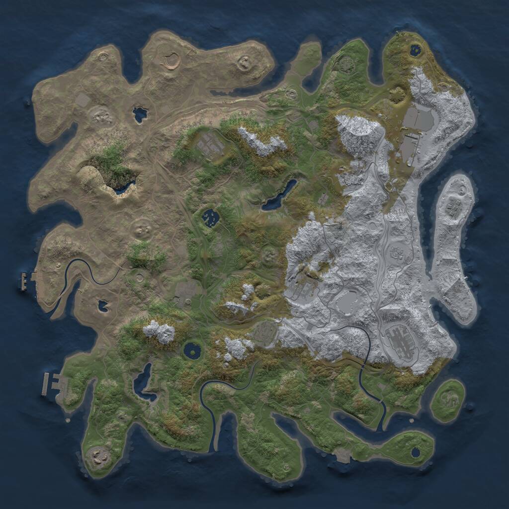 Rust Map: Procedural Map, Size: 4500, Seed: 20563306, 17 Monuments