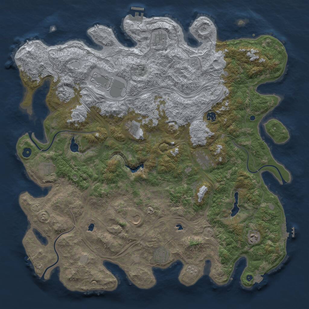 Rust Map: Procedural Map, Size: 4850, Seed: 1040175564, 17 Monuments