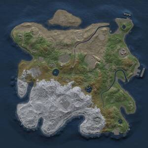 Thumbnail Rust Map: Procedural Map, Size: 3250, Seed: 33, 13 Monuments