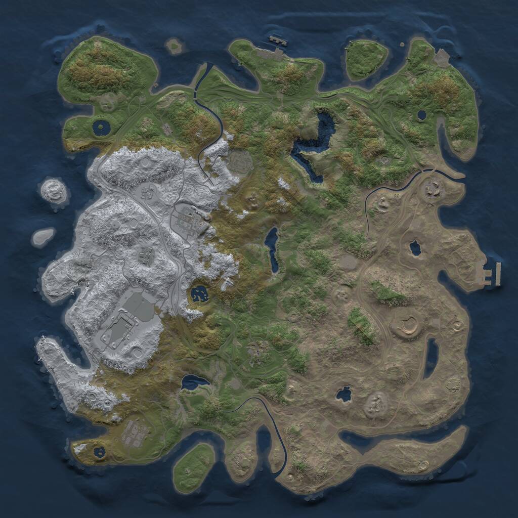 Rust Map: Procedural Map, Size: 4500, Seed: 877226118, 15 Monuments