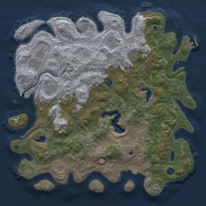 Thumbnail Rust Map: Procedural Map, Size: 4500, Seed: 1762845049, 15 Monuments
