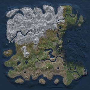 Thumbnail Rust Map: Procedural Map, Size: 4500, Seed: 1762845049, 16 Monuments