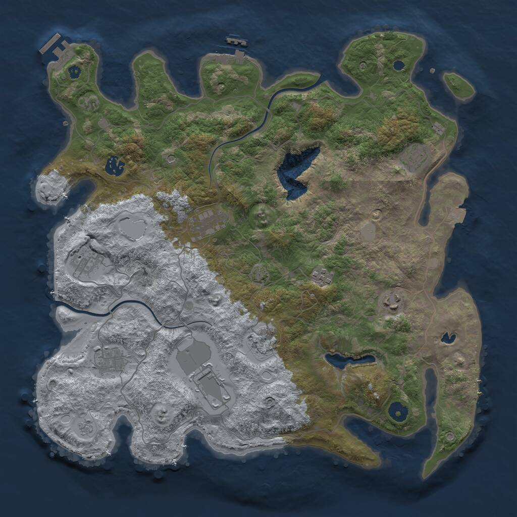 Rust Map: Procedural Map, Size: 4000, Seed: 932760, 15 Monuments